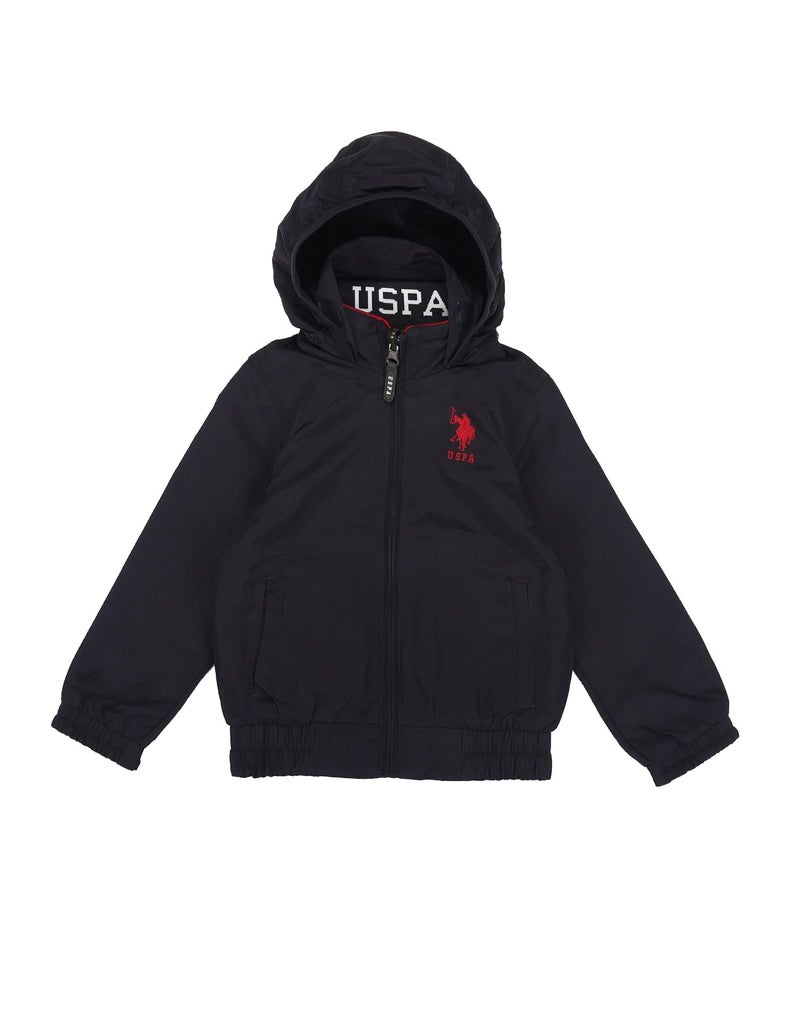 U.S. Polo Assn. Kids Regular fit Polyester Hooded Jackets (UKJCK0158_Green_8-9Y) - Image 4