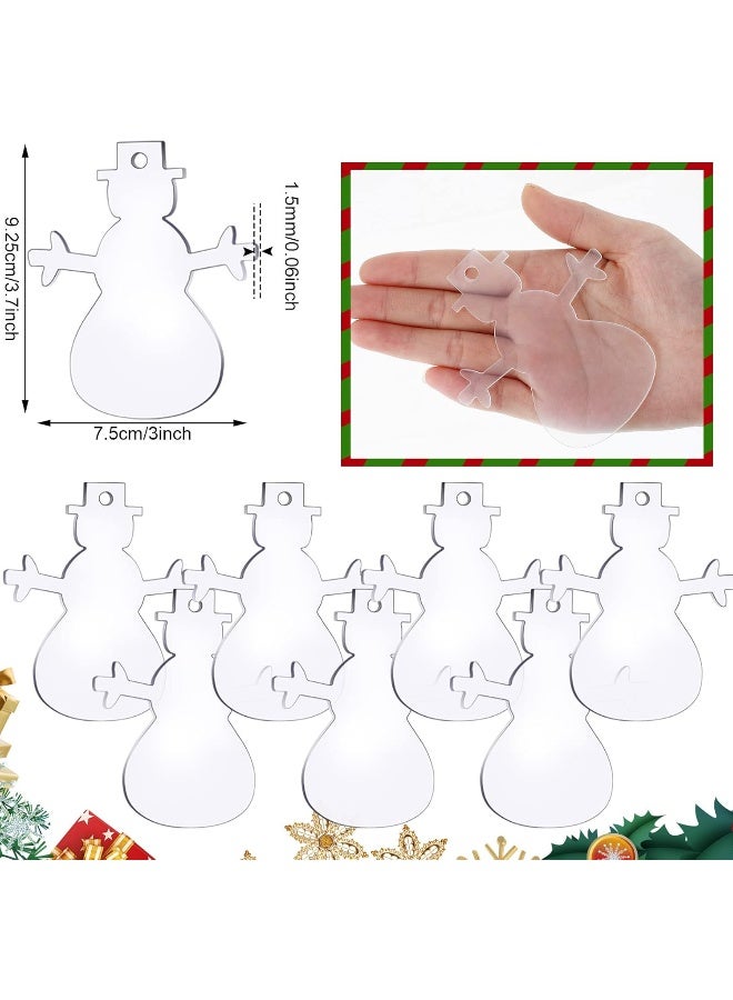 TPGP 3 Inch Acrylic Blanks Ornament Acrylic Keychain Blanks Clear Ornaments Clear Discs For Christmas Crafts(Snowman, 50 Pieces)  - Image 2