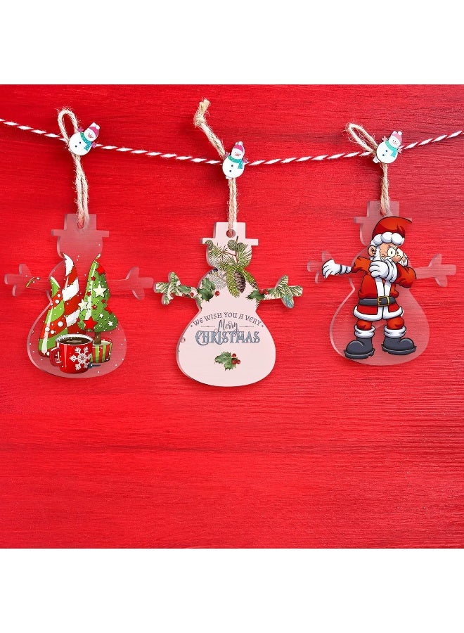 TPGP 3 Inch Acrylic Blanks Ornament Acrylic Keychain Blanks Clear Ornaments Clear Discs For Christmas Crafts(Snowman, 50 Pieces)  - Image 4