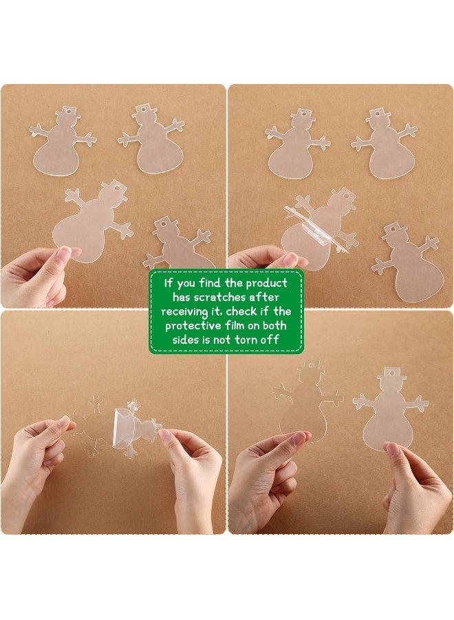 TPGP 3 Inch Acrylic Blanks Ornament Acrylic Keychain Blanks Clear Ornaments Clear Discs For Christmas Crafts(Snowman, 50 Pieces)  - Image 3