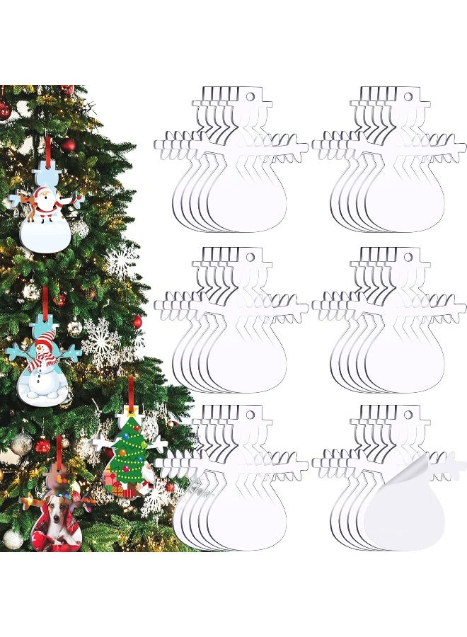 TPGP 3 Inch Acrylic Blanks Ornament Acrylic Keychain Blanks Clear Ornaments Clear Discs For Christmas Crafts(Snowman, 50 Pieces)  - Image 1