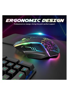 RIIKUNTEK Wired Gaming Mouse, Gaming Mouse with 8 Programmable Buttons (Fire Button), 7200 DPI, RGB Backlit Multicolor, Ergonomic Optical Gaming Mouse for PC Laptop Black  - Image 3