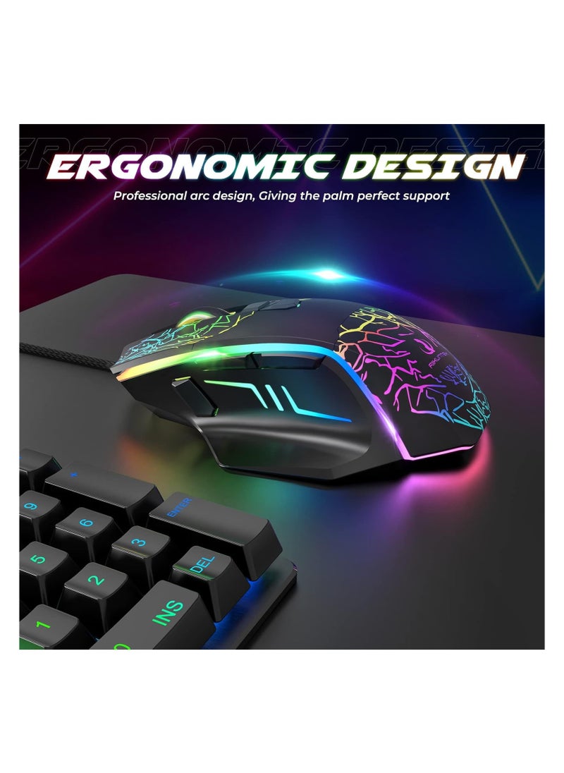 RIIKUNTEK - Wired Gaming Mouse, Gaming Mouse with 8 Programmable Buttons (Fire Button), 7200 DPI, RGB Backlit Multicolor, Ergonomic Optical Gaming Mouse for PC Laptop Black - Image 1