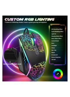 RIIKUNTEK Wired Gaming Mouse, Gaming Mouse with 8 Programmable Buttons (Fire Button), 7200 DPI, RGB Backlit Multicolor, Ergonomic Optical Gaming Mouse for PC Laptop Black  - Image 2