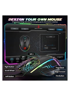 RIIKUNTEK Wired Gaming Mouse, Gaming Mouse with 8 Programmable Buttons (Fire Button), 7200 DPI, RGB Backlit Multicolor, Ergonomic Optical Gaming Mouse for PC Laptop Black  - Image 4