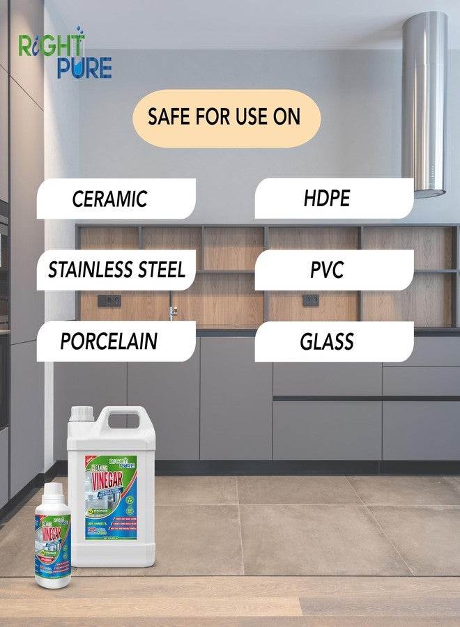 RIGHTPURE® Cleaning Vinegar 20% Strength | Industrial Grade Concentrate | Natural Multi-Purpose Cleaner for Limescale, Rust, Mold, and Tough Stains | Eco-Friendly, Non-Toxic, Biodegradable - 1L - Image 5