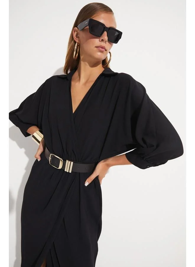 JUNE Belted Midi Dress