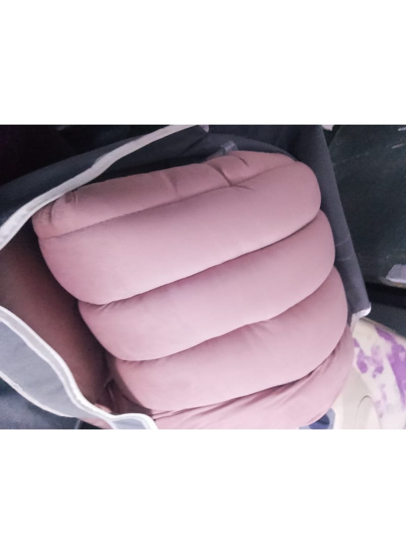 سليب لاند بكج الضيوف والرحلات لون وردي طراحة مع بطانية ومخدة وشنطة تخزين - Image 4