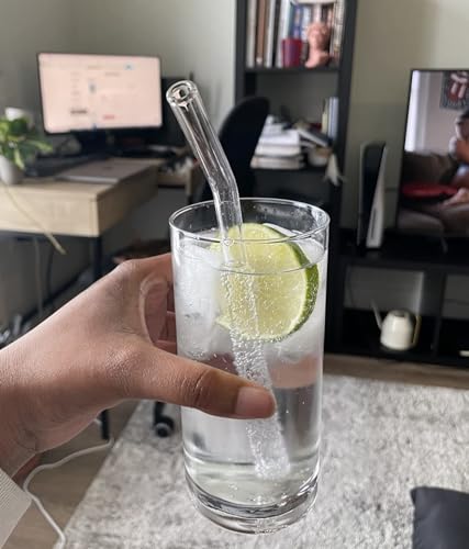 Piteno® 16-Pack Reusable Glass Straws Set, Clear Glass Drinking Straws, 8.5''x10MM, Set of 6 Straight and 6 Bent with 4 Cleaning Brushes, Perfect for Smoothies, Milkshakes, Juice, Tea - Image 4