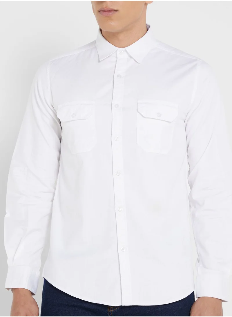 Seventy Five Pure Cotton Casual Double Pocket Shirt