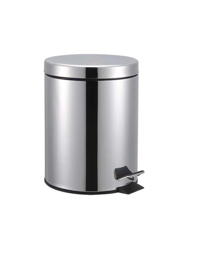 وينسور سلة مهملات بدواسة من الفولاذ المقاوم للصدأ Winsor مع دلو داخلي قابل للإزالة، سلة مهملات مستديرة الشكل للحمام والمنزل والمطبخ والحمامات والغرفة والمكتب (5.0 لتر) - Image 1