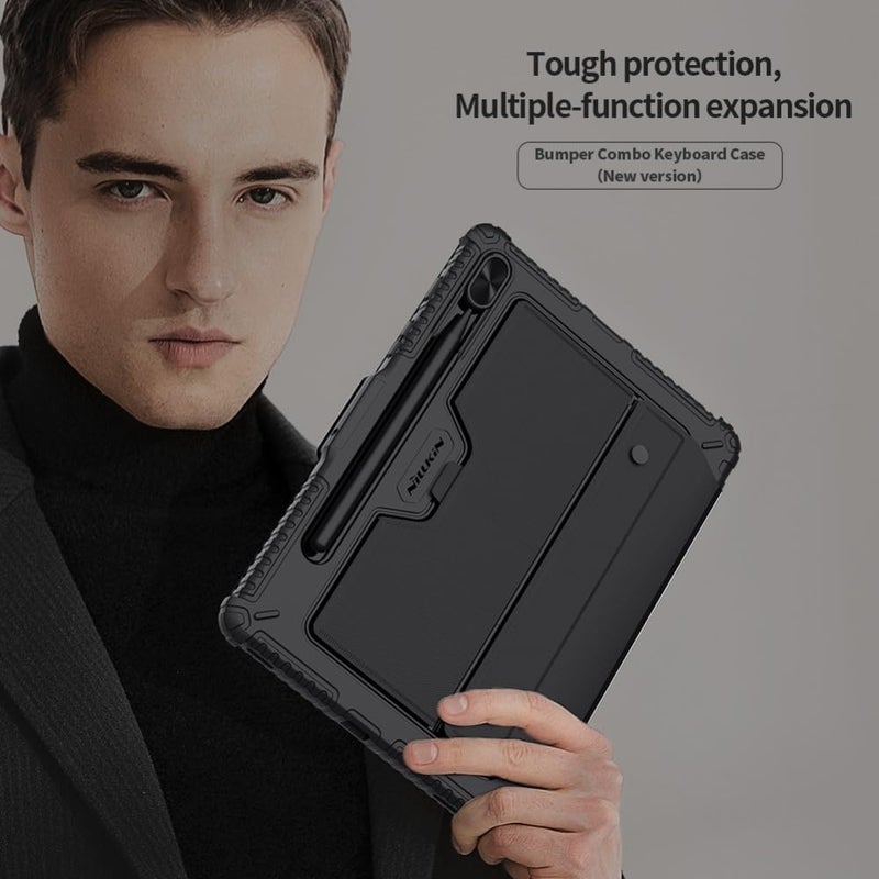 Nillkin Bumper Combo Keyboard Case Designed For Samsung Galaxy Tab S8 Plus/S7 Plus/S7 Fe, Pen Holder/Shockproof Cover/Stand/Trackpad And Removable Keyboard - Black - Image 3