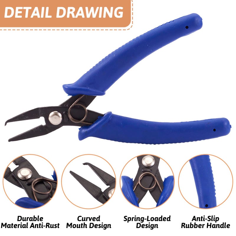 BB Beadthoven Beadthoven Split Ring Opening Pliers Tweezers Opener Tools Jewelry Making Tools Jump Ring Jewelry Pliers for Opening Split Ring or Key Chain Gunmetal Color 140mm - Image 3