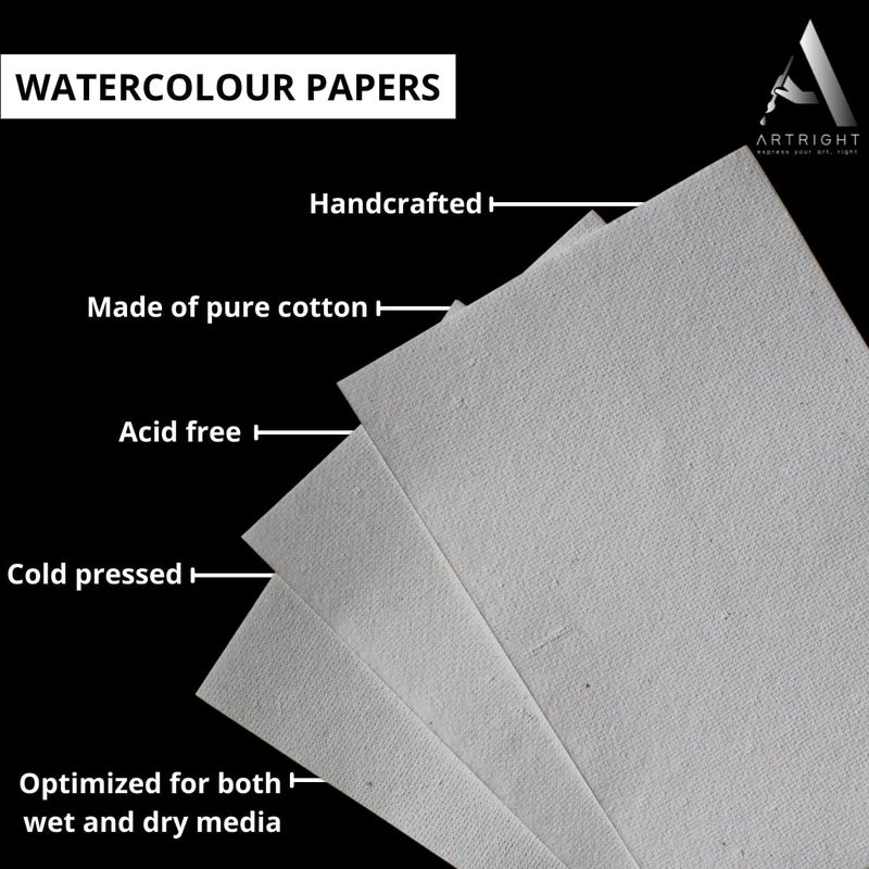 ArtRight Artists Watercolor Paper (A5 Pack of 40 Sheets, 300 GSM); Handmade Watercolour Paper for Artists - Image 3