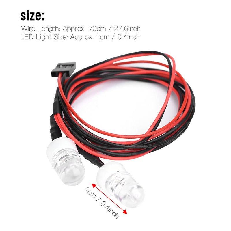 Dilwe RC Car LED Lights, 2 Pcs 20mm Headlight LED Lights for RC Model Drift Car Vehicle Accessory(20#-White Light) - Image 4