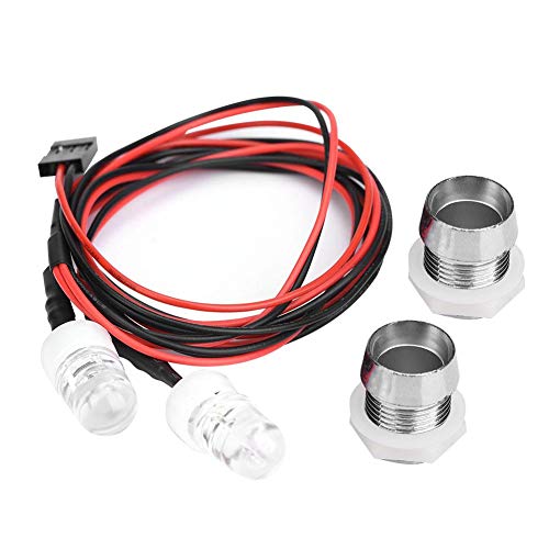 Dilwe RC Car LED Lights, 2 Pcs 20mm Headlight LED Lights for RC Model Drift Car Vehicle Accessory(20#-White Light) - Image 1