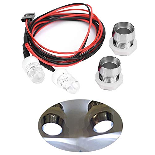 Dilwe RC Car LED Lights, 2 Pcs 20mm Headlight LED Lights for RC Model Drift Car Vehicle Accessory(20#-White Light) - Image 3