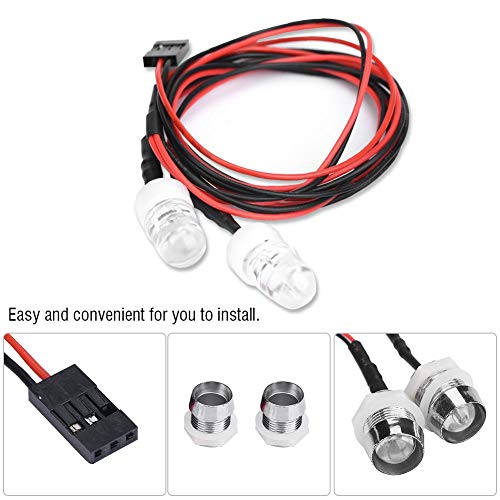 Dilwe RC Car LED Lights, 2 Pcs 20mm Headlight LED Lights for RC Model Drift Car Vehicle Accessory(20#-White Light) - Image 5