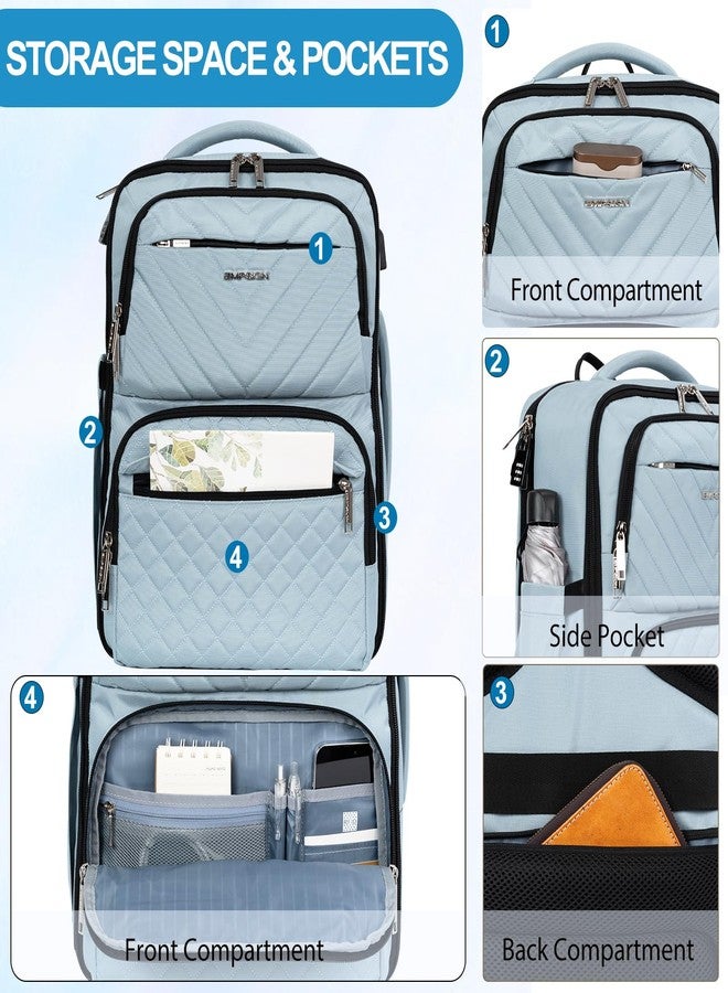 EMPSIGN Laptop Backpack 8032, Quilted Light Blue, 17 Inch - Image 5