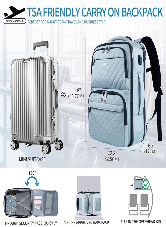 EMPSIGN Laptop Backpack 8032, Quilted Light Blue, 17 Inch - Image 2