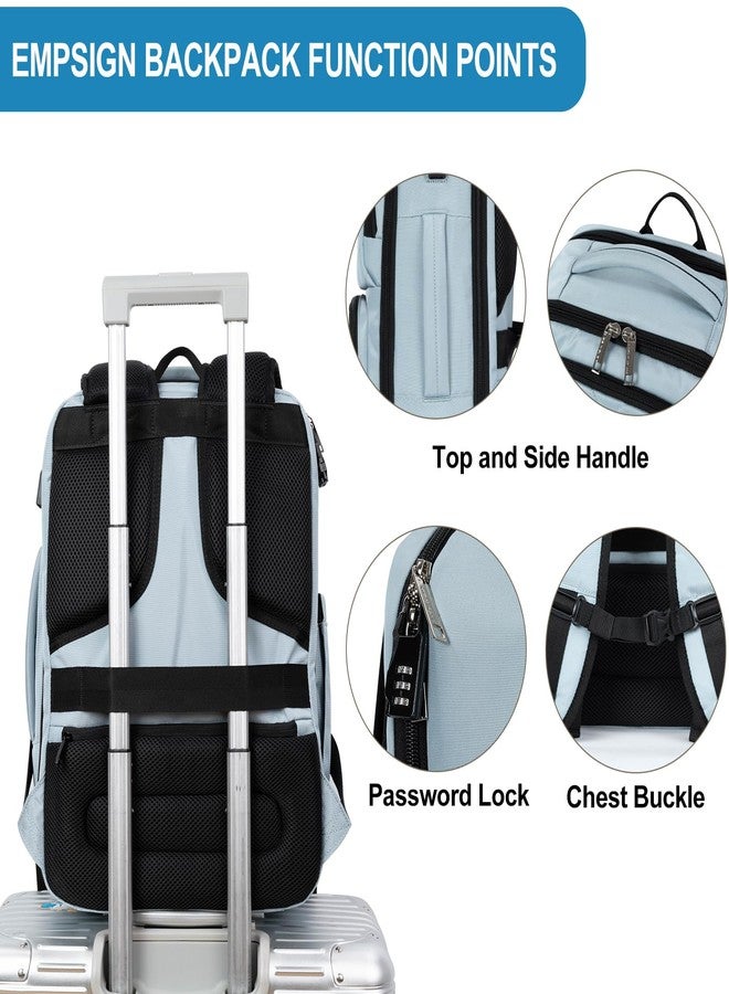 EMPSIGN Laptop Backpack 8032, Quilted Light Blue, 17 Inch - Image 4