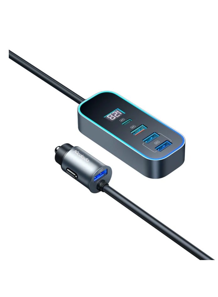Mcdodo CC-1900 107W 4-Port USB + Type C Car Charger with Digital Display - Image 2
