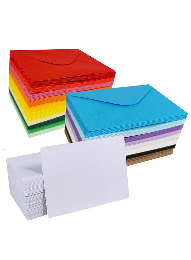 Winlyn 144 مجموعة 18 لون 56 ظرف صغير ظرف عملات ظرف جيب 3 × 4 1/2 مع بطاقات عمل بيضاء مسطحة صغيرة بطاقات هدايا ملاحظات سريعة لشكر ملاحظة صندوق الغداء لحفلة استحمام تحية - Image 4