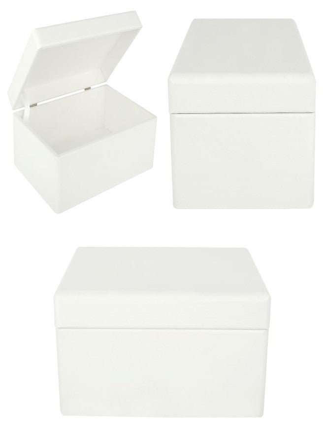 كرييتف_ديكو صندوق تخزين خشبي أبيض كبير من كرييتف ديكو بغطاء مفصلي | 11.8 × 7.87 × 5.51 بوصة (±0.5) | صندوق هدايا للأدوات، وألعاب الكلاب، والأحذية، والملابس، وتخزين أدوات المطبخ | صندوق تذكاري من خشب خام غير مصقول - Image 5