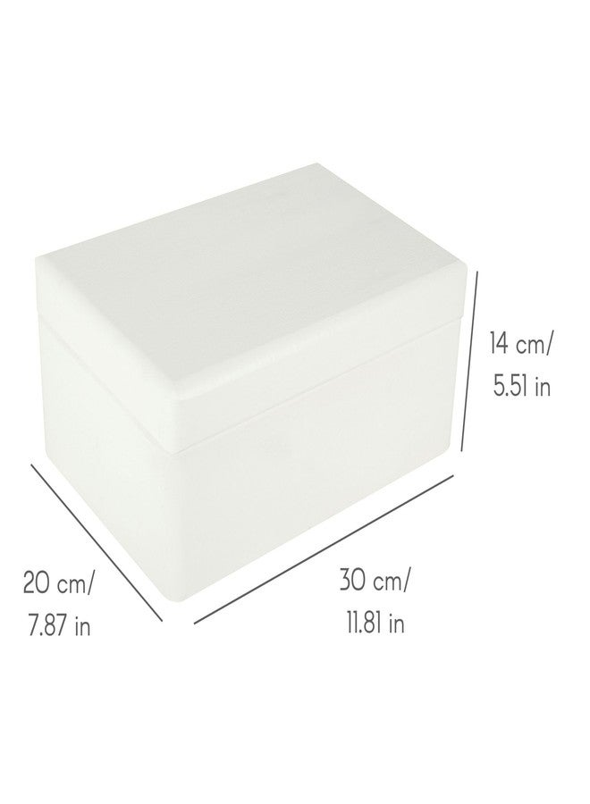 كرييتف_ديكو صندوق تخزين خشبي أبيض كبير من كرييتف ديكو بغطاء مفصلي | 11.8 × 7.87 × 5.51 بوصة (±0.5) | صندوق هدايا للأدوات، وألعاب الكلاب، والأحذية، والملابس، وتخزين أدوات المطبخ | صندوق تذكاري من خشب خام غير مصقول - Image 3