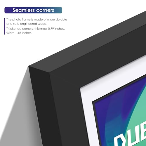 DUENPY Vinyl Record Display Frame 16x22 Inches Display Record Album and 12.5x12.5 Album Cover Art（Black Bottom Mat） Wall Mount - Image 4