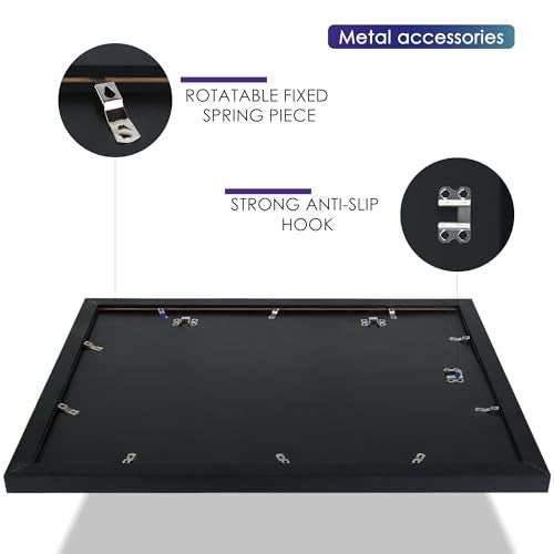 DUENPY Vinyl Record Display Frame 16x22 Inches Display Record Album and 12.5x12.5 Album Cover Art（Black Bottom Mat） Wall Mount - Image 5