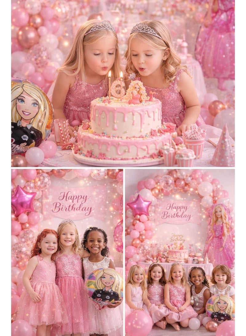 JOLLITY LLC Princess Theme Birthday Balloon Decoration Set – 70 Pieces | Pink & Rose Gold Party Balloons with Foil Character Balloon for Girls Birthday Party - Image 4