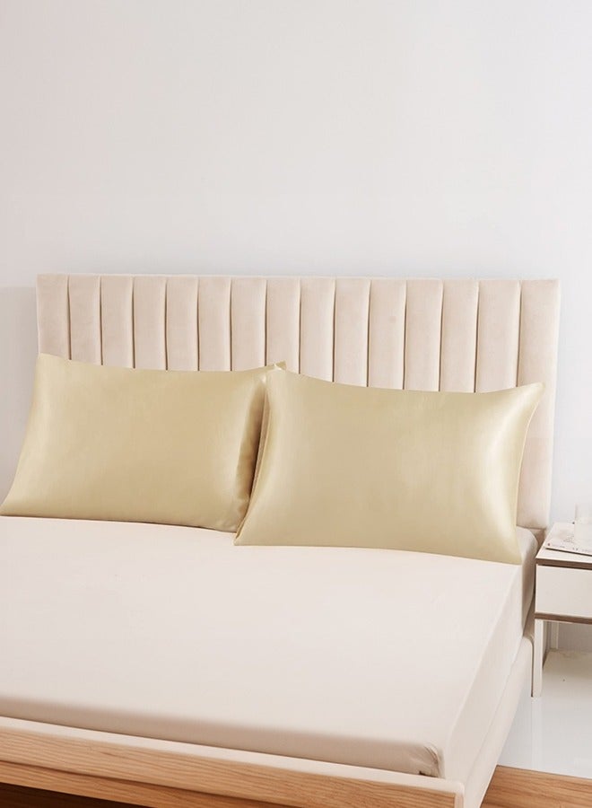 Tersely Satin Pillowcase,2 Pack 20"x 30" Silk Satin Pillowcases for Hair and Skin Queen Size Pillow Case with Envelope Closure (50x75cm, Taupe)  - Image 5