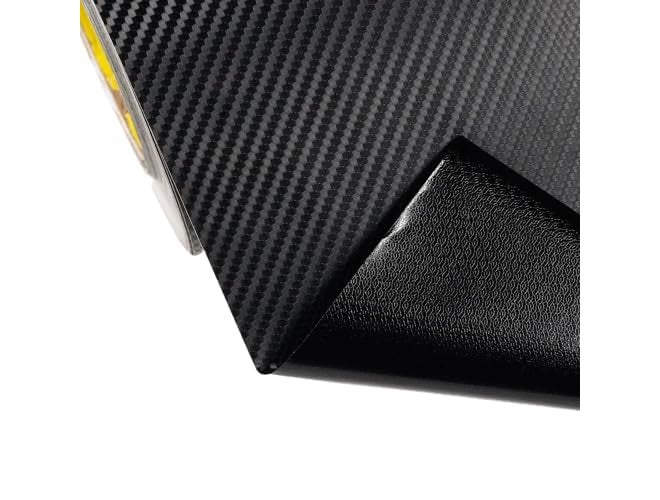 KAPIX Self Adhesive 4D Vinyl Carbon Fiber Textured Sheet Roll for Cars and Motorcycles, Interior/Exterior DIY Decoration | Black Carbon Fiber || (2 x 7 Ft, Carbon Wrap Film) - Image 1