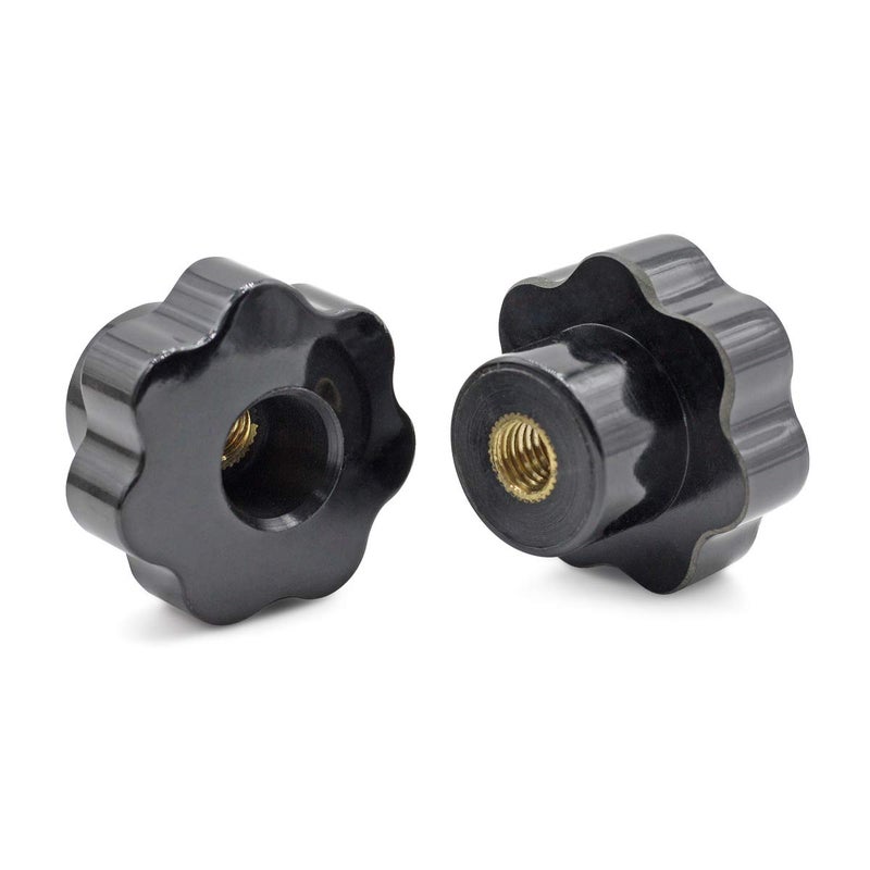 Nxtop Plastic Screw On Type Knurled Clamping Nuts Knob Handle M8 Threaded 7pcs Black - Image 4