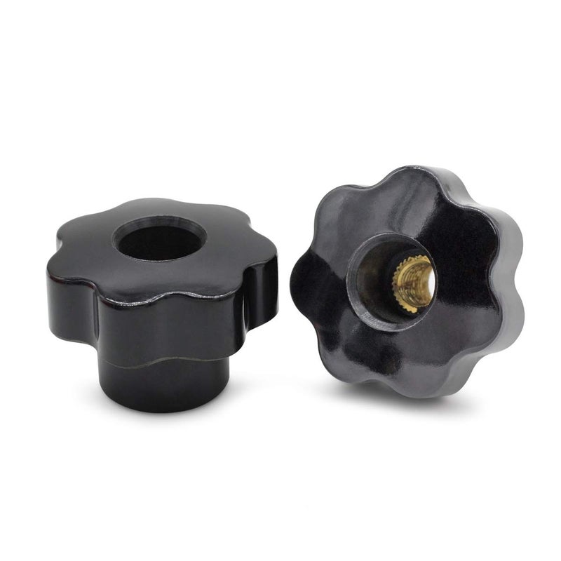 Nxtop Plastic Screw On Type Knurled Clamping Nuts Knob Handle M8 Threaded 7pcs Black - Image 2