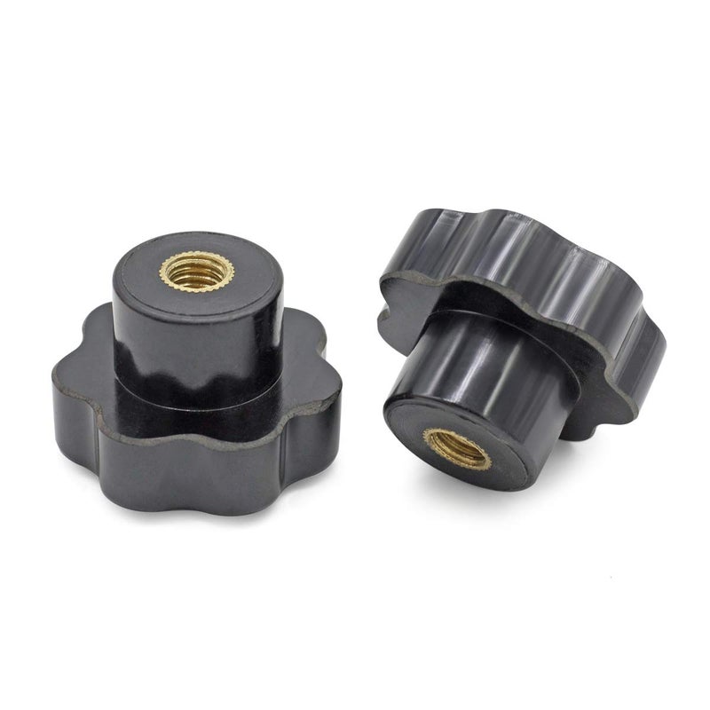 Nxtop Plastic Screw On Type Knurled Clamping Nuts Knob Handle M8 Threaded 7pcs Black - Image 3