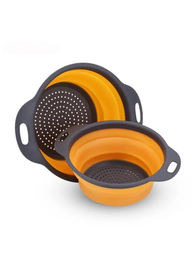 AKSONZ Premium Silicone Collapsible Colander – Round Folding Fruit & Vegetable Washing Basket, Heat-Resistant Strainer for Pasta & Noodles, Space-Saving Kitchen Gadget, BPA-Free - Image 5