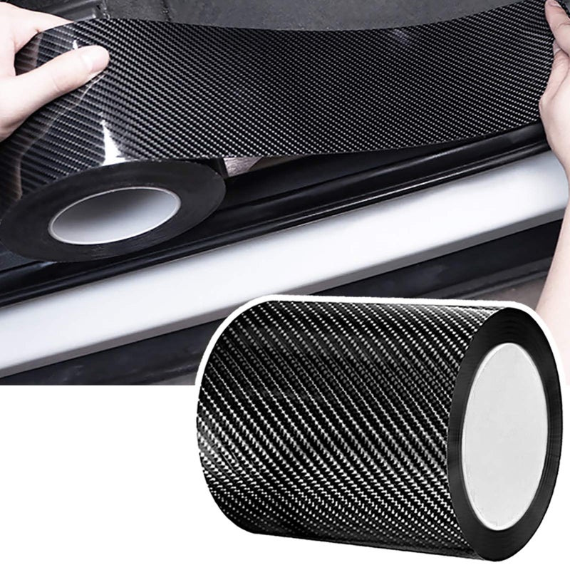 DGSL Car Door Edge Guards Door Sill Protector 4In x 33Ft 5D Carbon Fiber Car Wrap Film Vinyl Automotive Wrap Film AntiCollision Fits for Most CarBlack