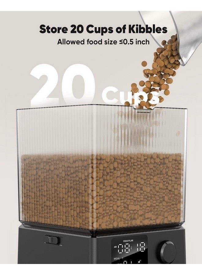 Oneisall oneisall Automatic Cat Feeder for 2 Cats, 20 Cups/5L Automatic Cat Food Dispenser for Small Pets Indoor, Timed Cat Feeder for Dry Food - Image 4