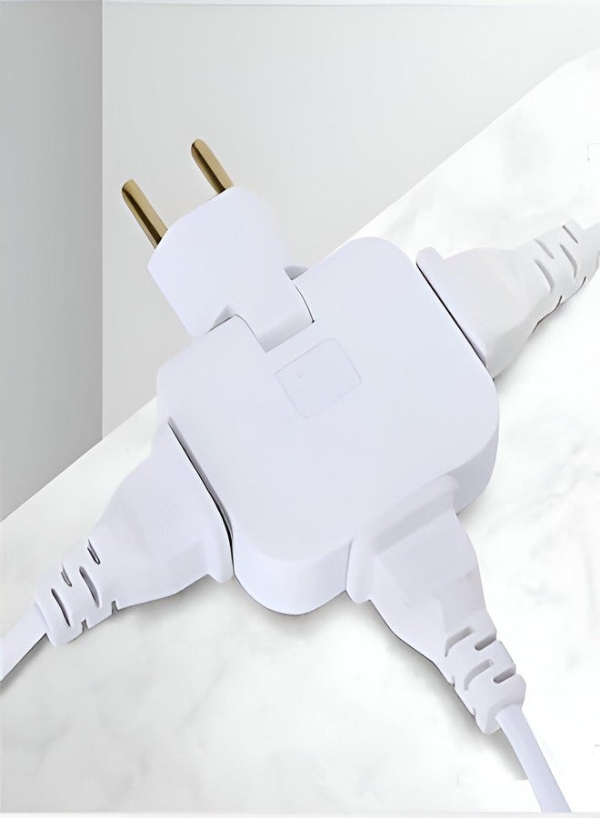 Kevim 180° Rotatable Multi-Socket Power Plug Adapter - 3-in-1 Extension Plug for Travel & Tight Spaces (Random Color) - Image 2