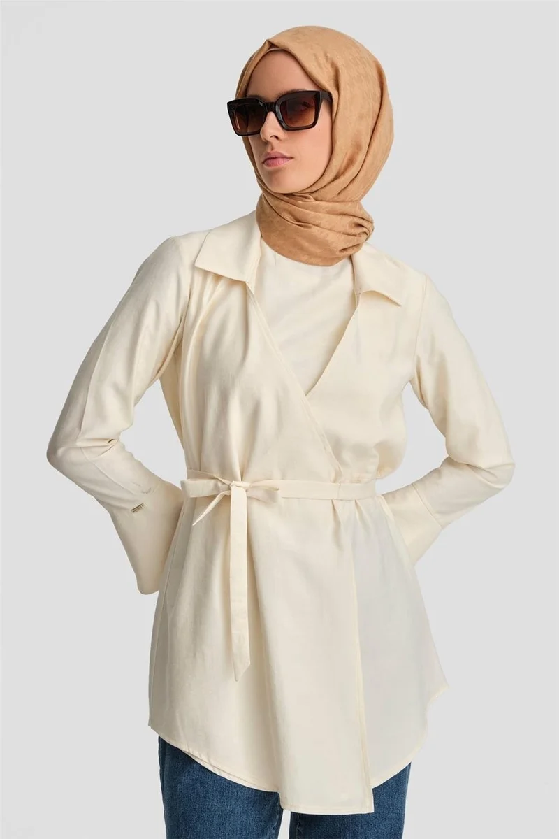 ARMINE Double Breasted Modal Tunic 24K4313 Moonstone