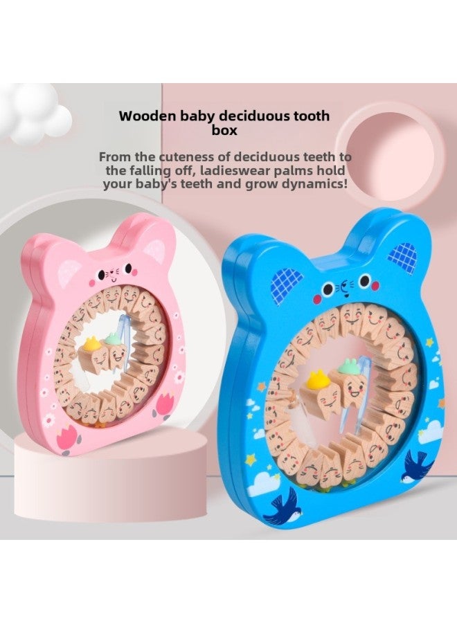 Children's Teeth Box Boys And Girls Teeth Memorial Box Creative Baby Fairy Umbilical Cord Collection Box-Color:Babe Mouse-Blue  - Image 2