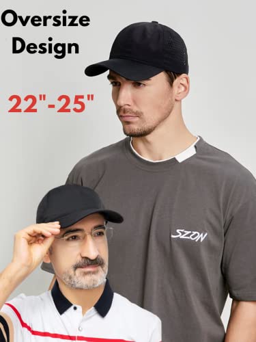 FASHIXD Oversize XXL Baseball Caps,Quick Dry Mesh Sports Hat for Big Heads 22"-25"，Waterproof Lightweight Running Sun Hat. (Black) - Image 5