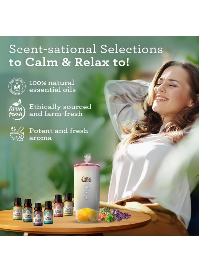 GuruNanda Essential Oils Set for Diffusers, 100% Pure, Aromatherapy, Massage, Candle & Soap Making Lavender, Peppermint, Eucalyptus, Grapefruit, Lemongrass, Ylang Ylang 0.33 Fl Oz (Pack of 6)  - Image 3