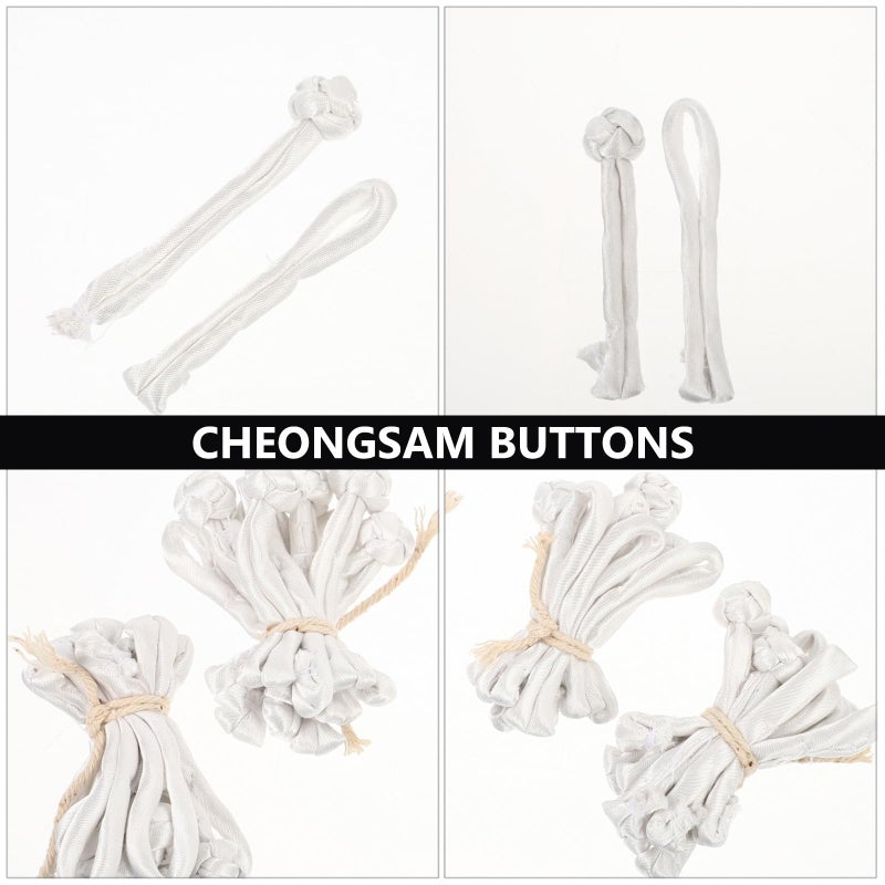 Traditional White Cloth Knot Buttons 20 Pairs For Cheongsam Tai Chi Suit Sewing - Image 4