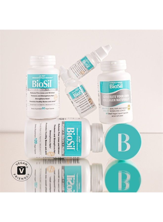 BIOSIL 60 Vegan Capsules, Pack of 2 - with Patented ch-OSA Complex - Increase Collagen Production for Beautiful Hair, Skin & Nails - GMO Free - 120 Total Servings - Image 4