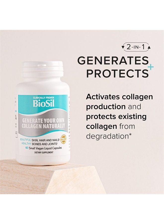 BIOSIL 60 Vegan Capsules, Pack of 2 - with Patented ch-OSA Complex - Increase Collagen Production for Beautiful Hair, Skin & Nails - GMO Free - 120 Total Servings - Image 2