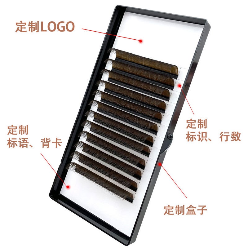 Caramel Grafting Eyelash Single Take Brown Round Hair Naturally White Super Soft Silk Protein False Eyelash - Image 5