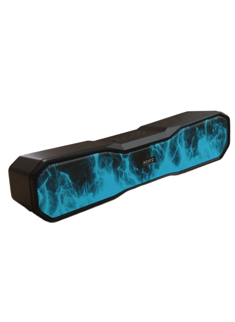 HEATZ Disco Soundbar, 16W High-Bass Bluetooth Speaker, RGB Lights, Type-C Fast Charging, SD card, USB slot, AUX jack, Black  - Image 1